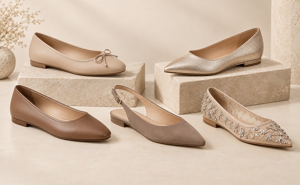CRYSTELLE women's flats collection with ballet flats, pointed flats and elegant everyday styles
