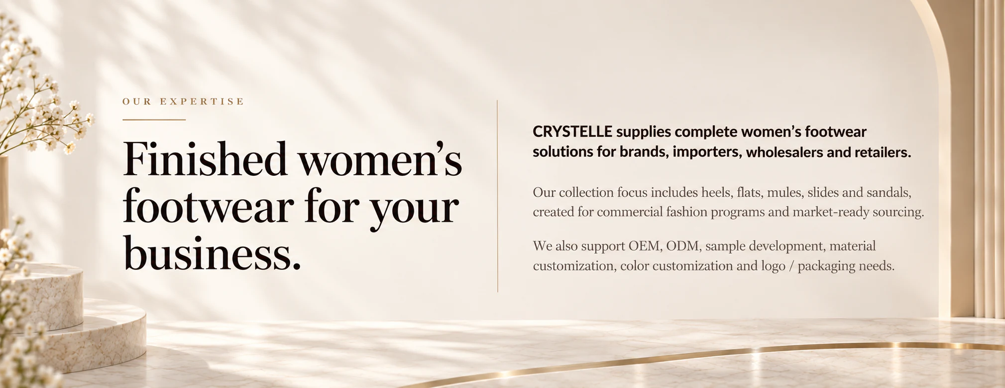 CRYSTELLE finished women's footwear expertise and B2B services