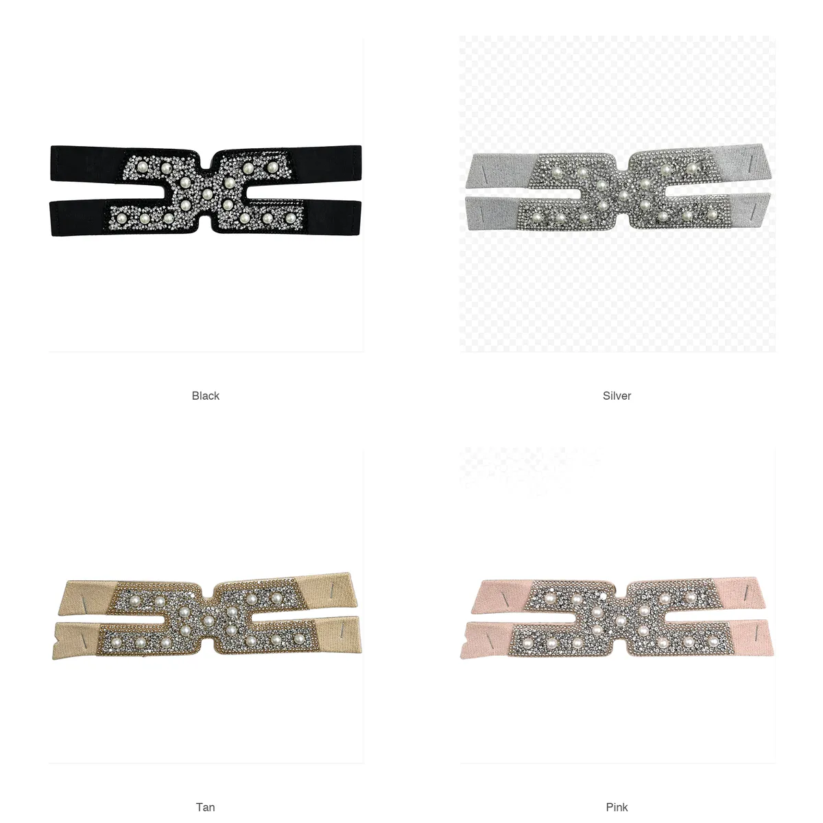 Pearl Rhinestone Elastic Shoe Upper – 4 Colors