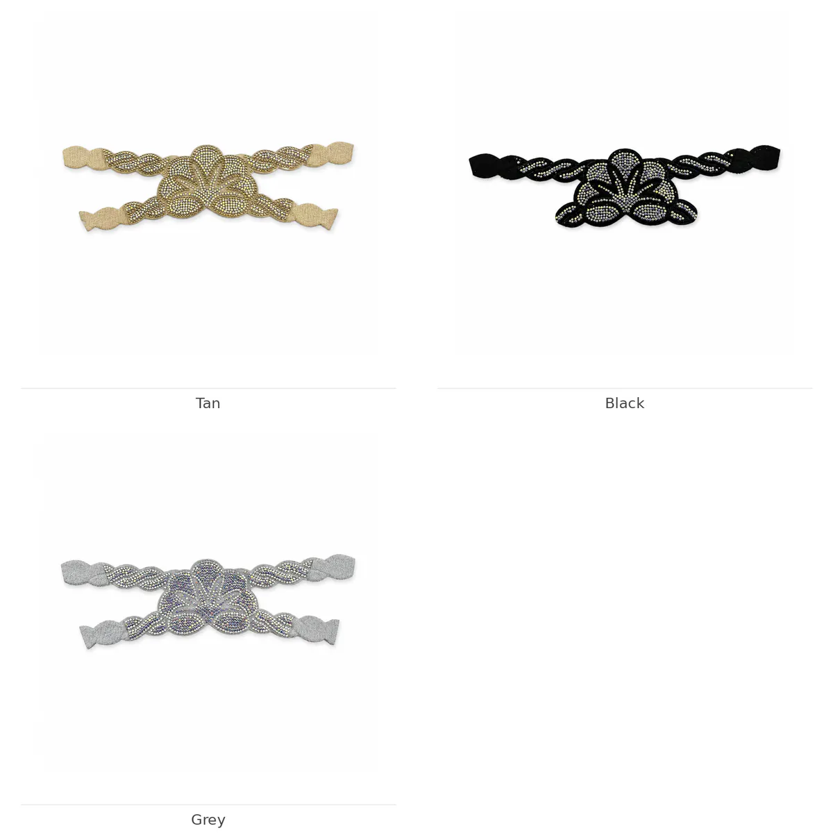 Rhinestone Flower Band Shoe Upper – 3 Colors