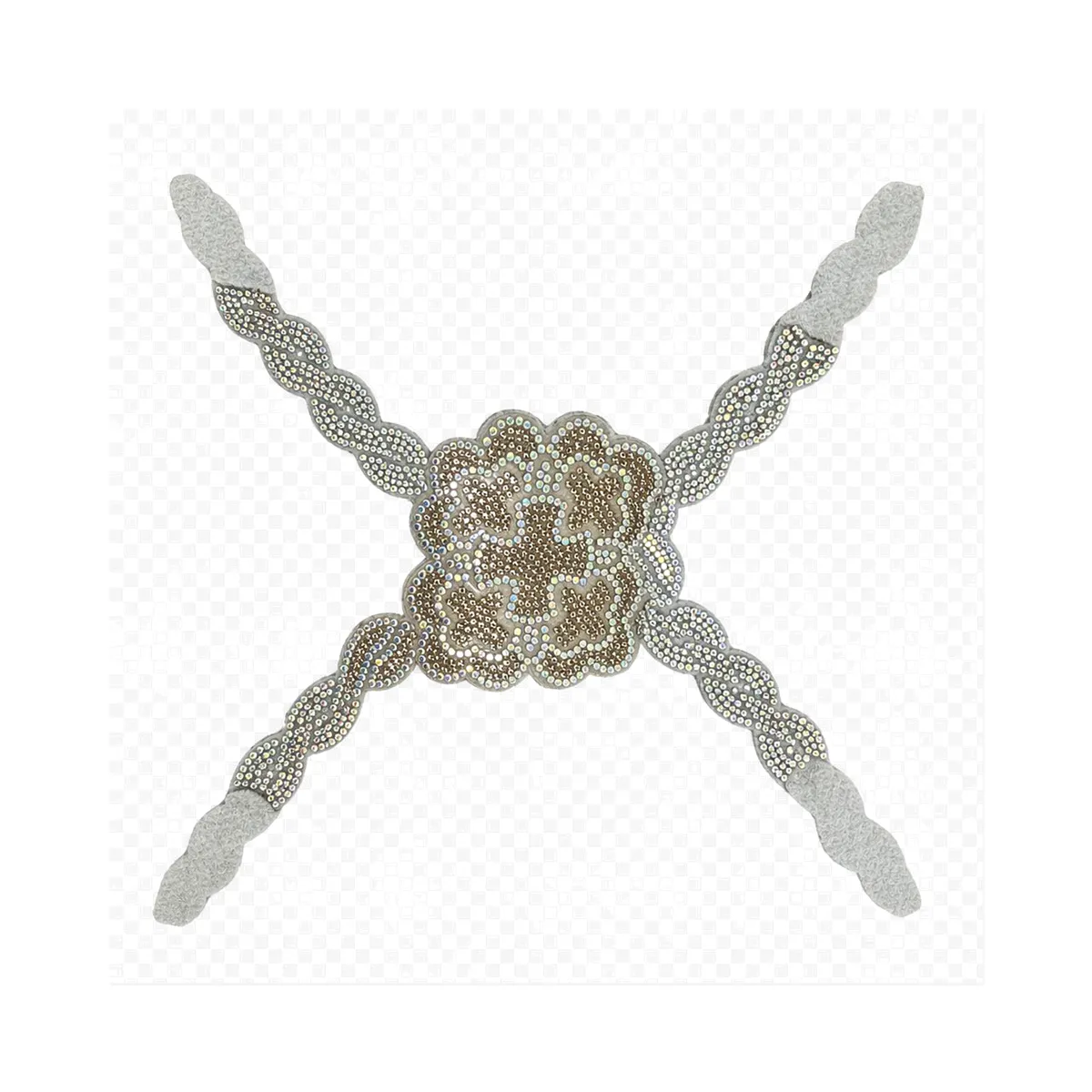 Rhinestone Flower Cross Elastic Shoe Upper – 4 Colors detail 4