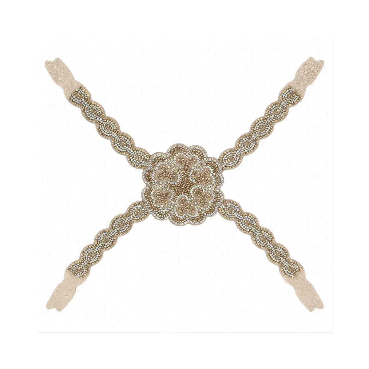 Rhinestone Flower Cross Elastic Shoe Upper – 4 Colors detail 5