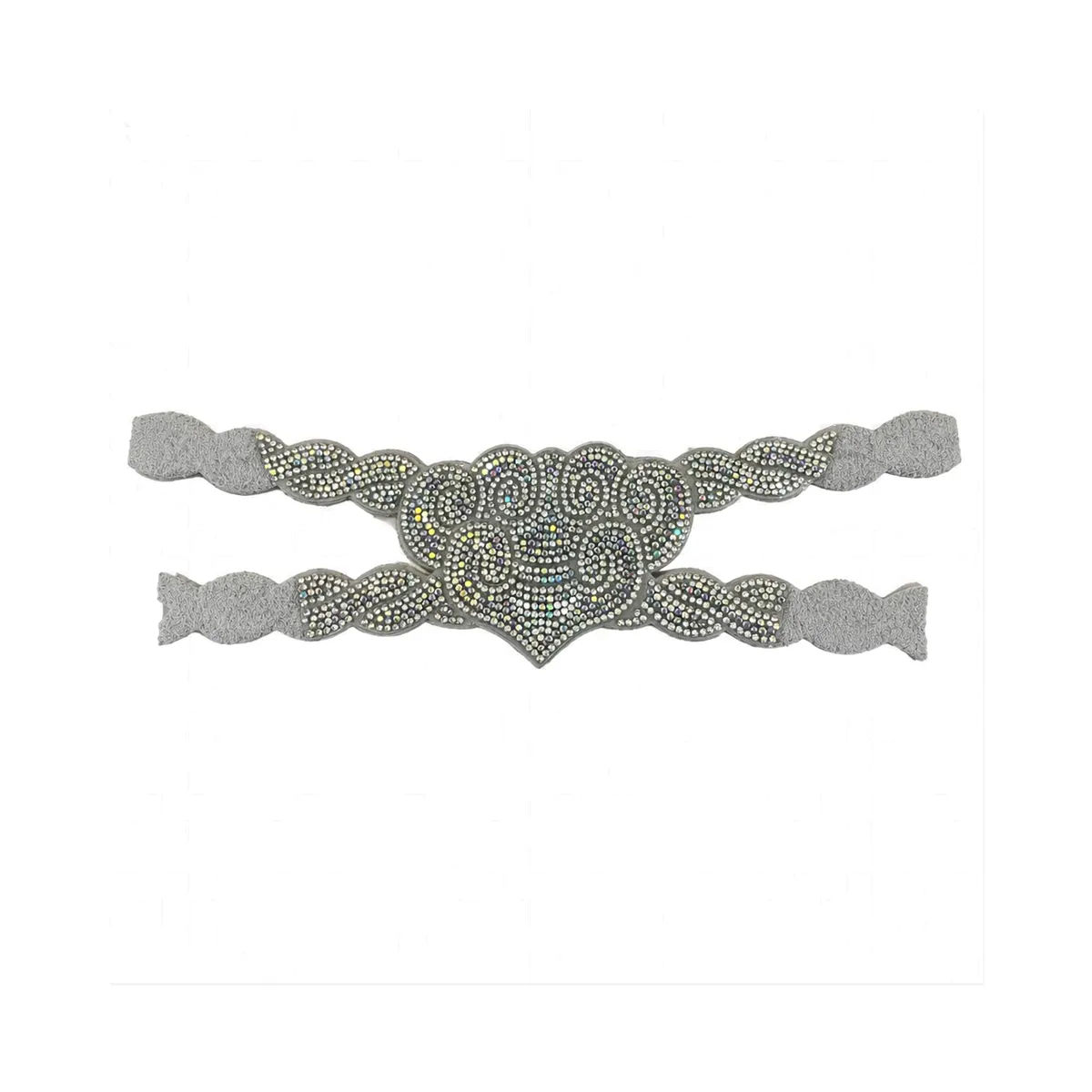 Rhinestone Heart Elastic Shoe Upper – 3 Colors detail 4
