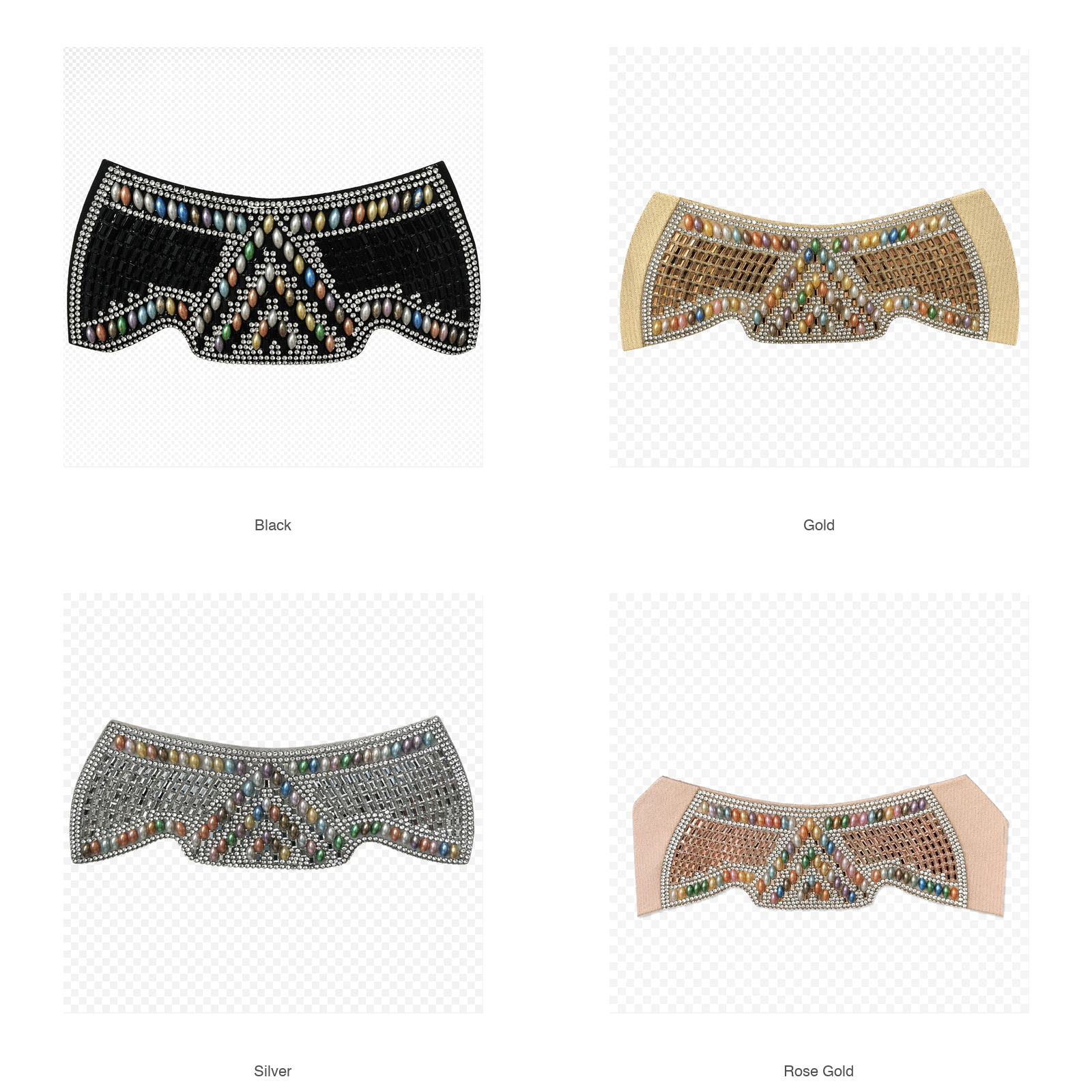 Four colors colorful rhinestone shoe upper