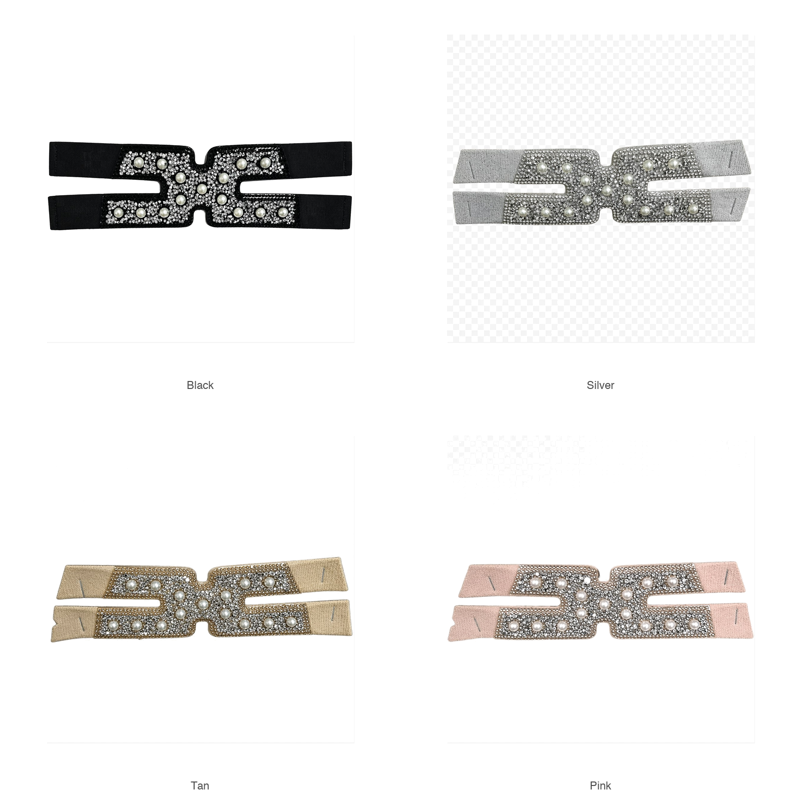 Four colors pearl rhinestone elastic shoe upper