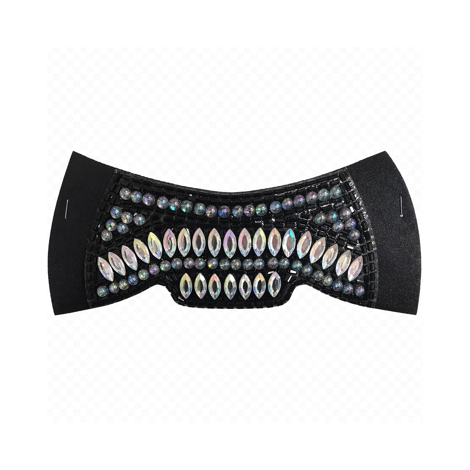 Black rhinestone crystal band shoe upper