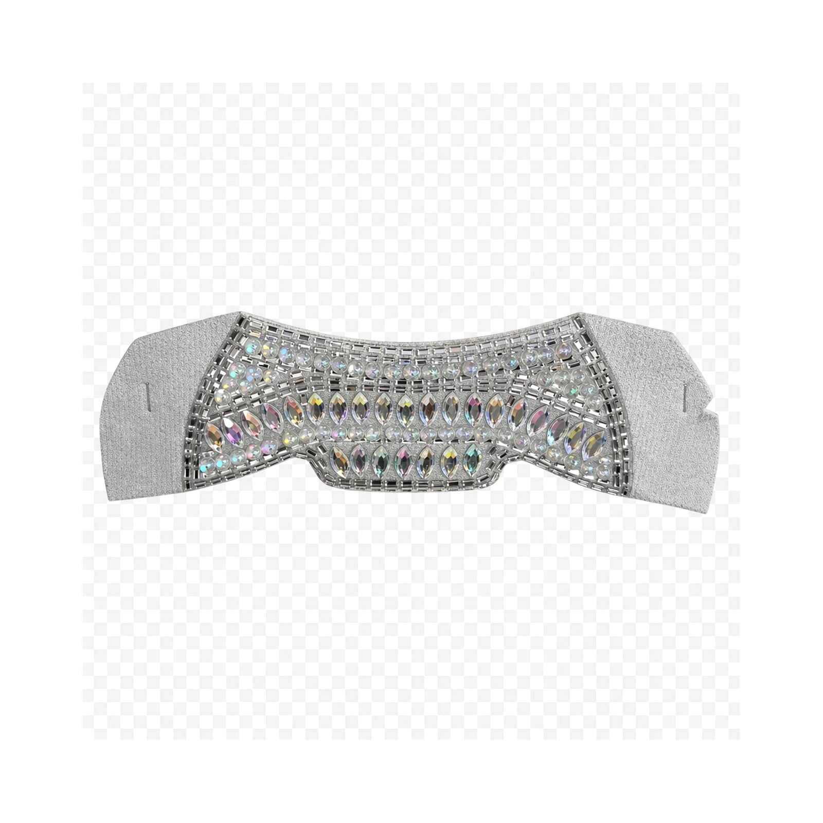 Silver rhinestone crystal band shoe upper