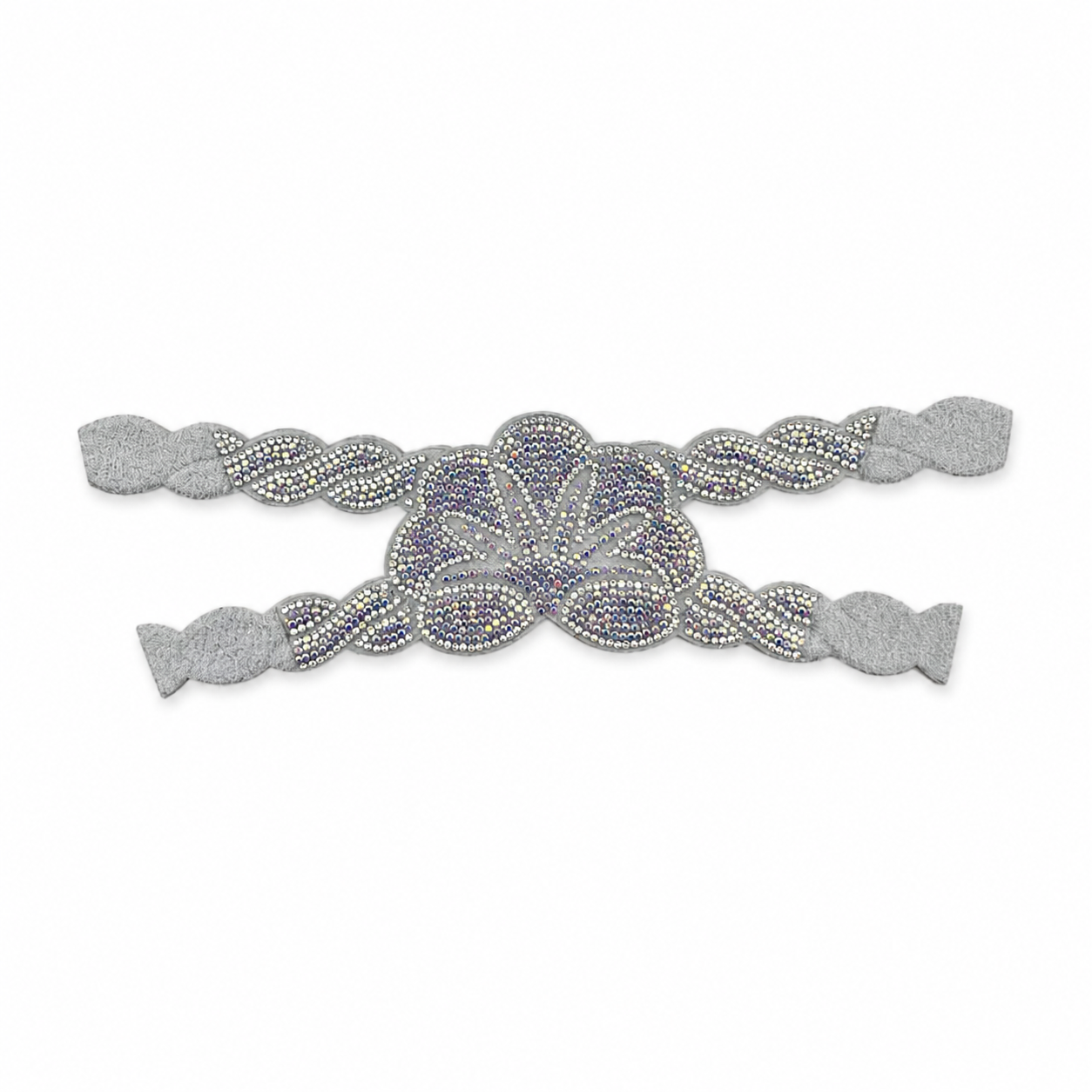 Silver rhinestone sandal shoe upper