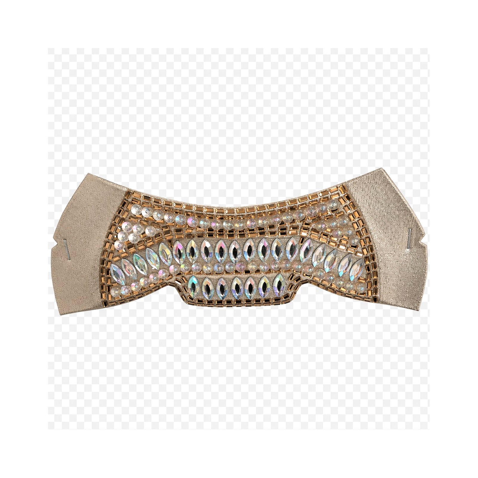 Gold wide band rhinestone shoe upper