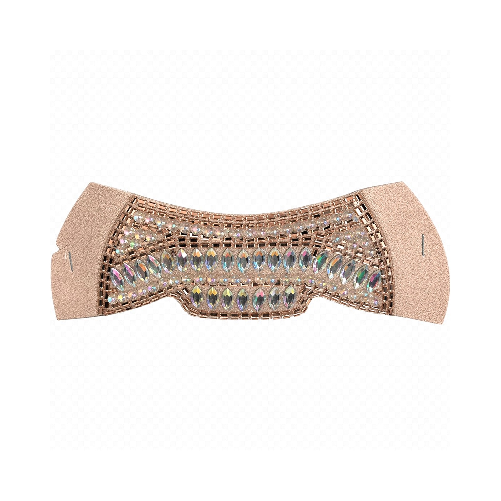 Pink wide band rhinestone shoe upper